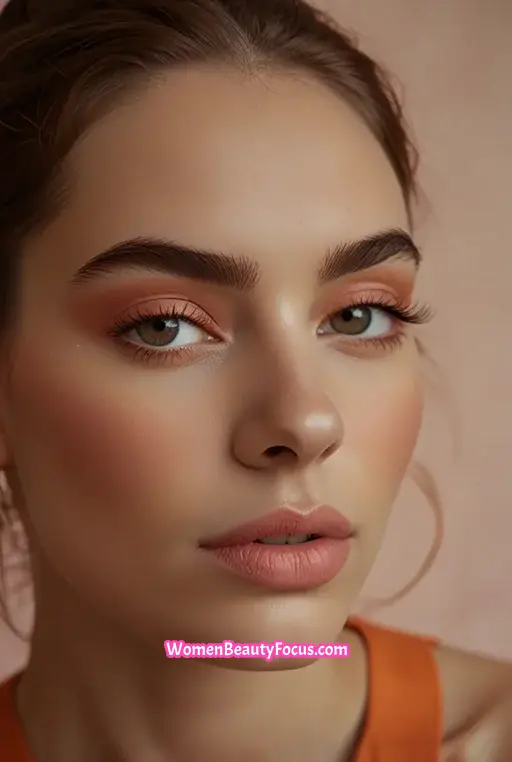 19. Bold Orange Eyeshadow with Natural Brows
