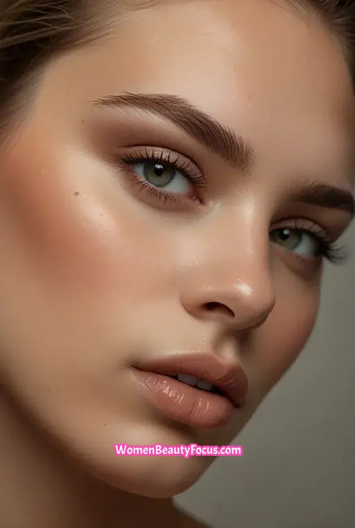 19. Soft Taupe Eyeshadow with Natural Lashes