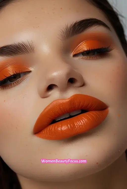 2. Bold Orange Cut Crease Eyeshadow