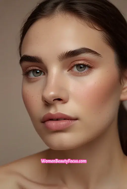 2. Natural Glowing Skin with Subtle Pink Blush