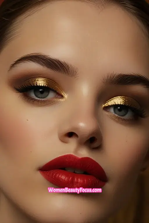 20. Charcoal Black Eyeshadow with Gold Accents