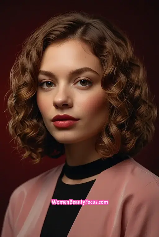 21. Medium Length Curly Bob with Defined Curls