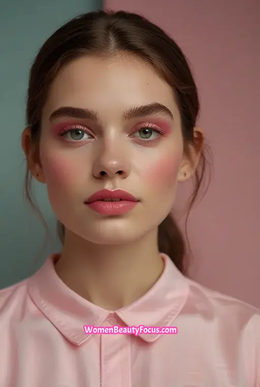 21. Neon Pink Blush with Glossy Lip Balm
