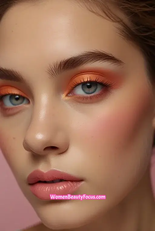22. Orange and Pink Eyeshadow Combo