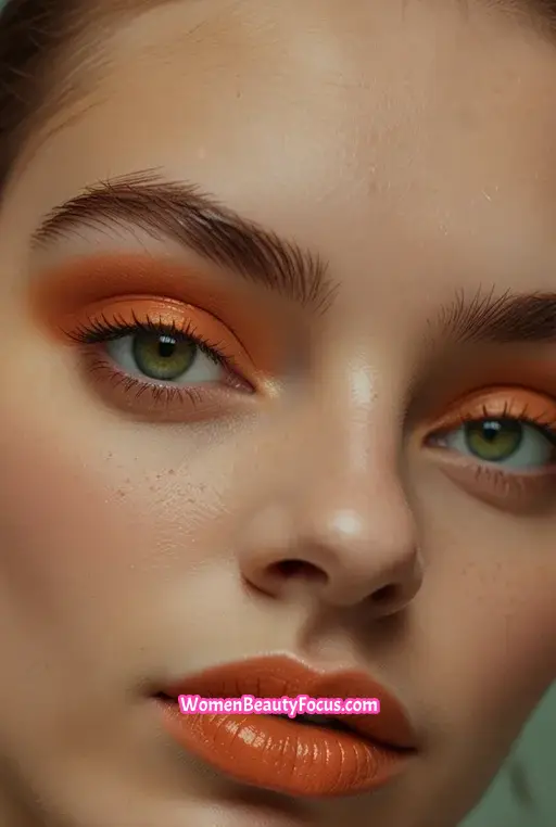 23. Orange Eyeshadow with Brown Liner
