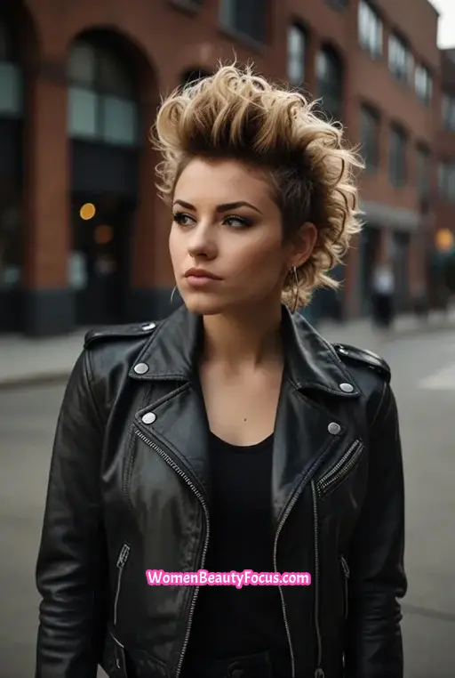 24. Curly Faux Hawk for Women Over 60