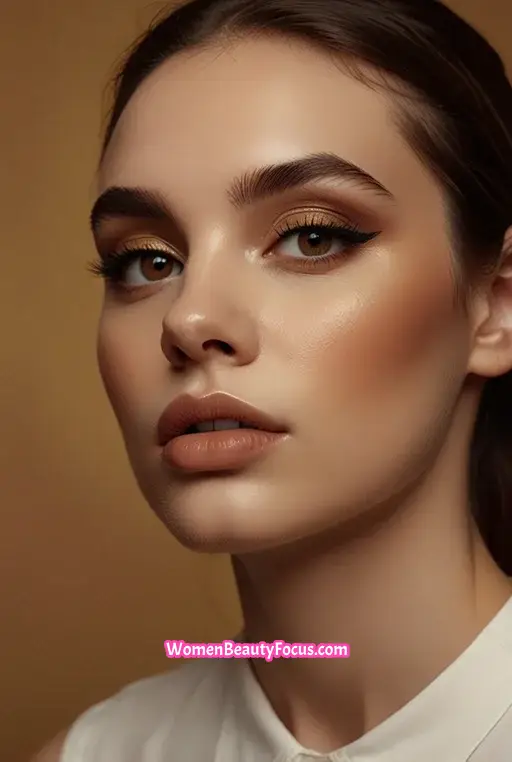3. Deep Brown Eyeshadow with Golden Highlights
