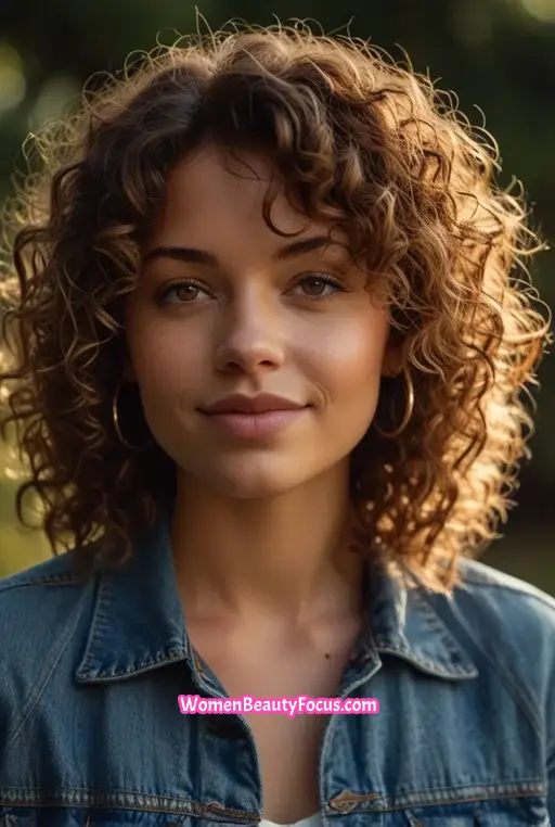 4. Curly Shag with Highlights