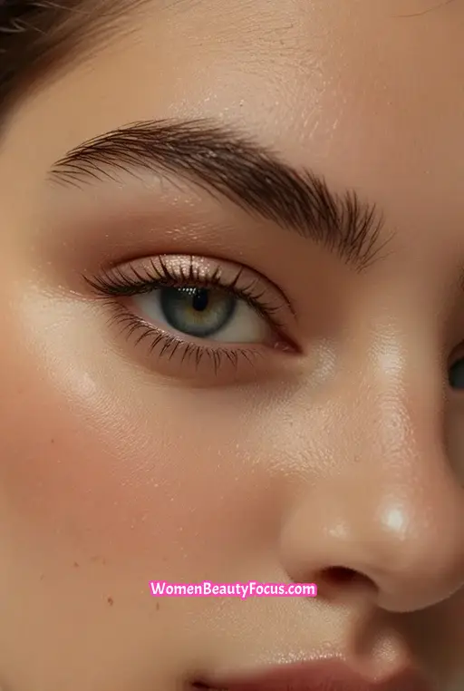 4. Shimmery Eyeshadow with Defined Brows