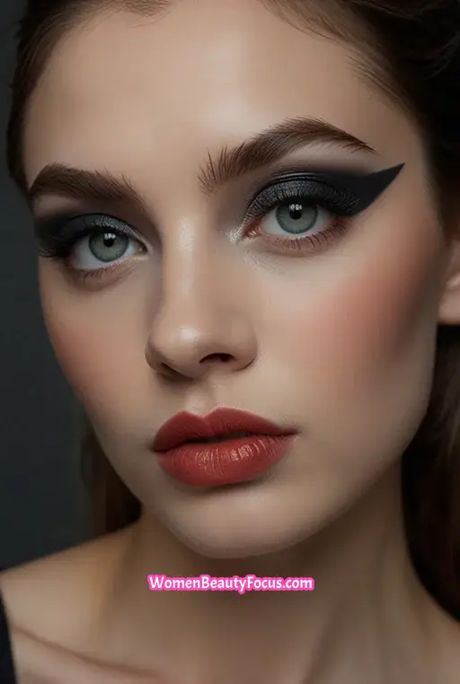 5. Charcoal Gray Eyeshadow with Cat Eyes