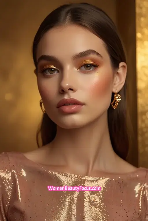5. Glowing Orange and Gold Eyeshadow