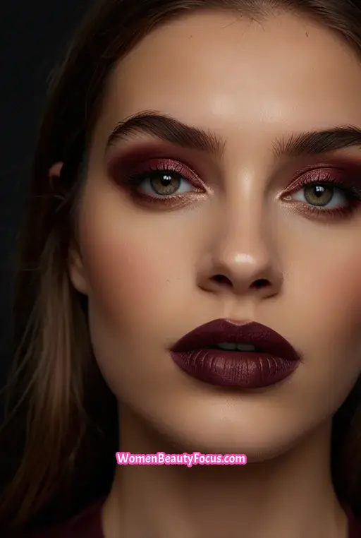 7. Deep Burgundy Eyeshadow with Smokey Blend