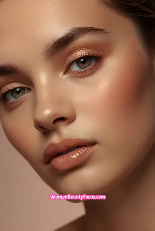 7. Soft Peach with Defined Lashes
