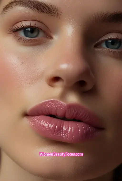9. Cool Toned Eyeshadow with Pink Lipstick
