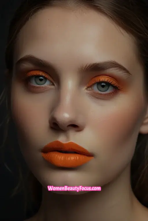 9. Orange Eyeshadow with Black Winged Liner