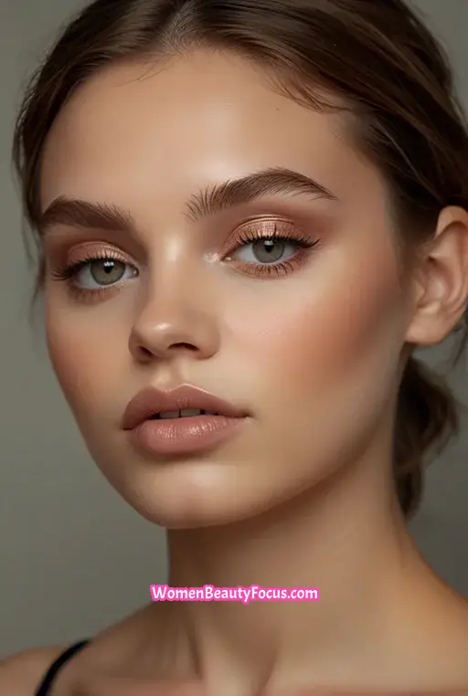 9. Subtle Rose Gold with Soft Winged Liner