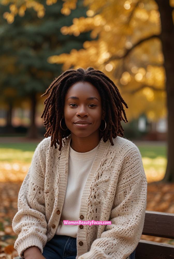 10. Medium-Length Locs with a Wavy Texture