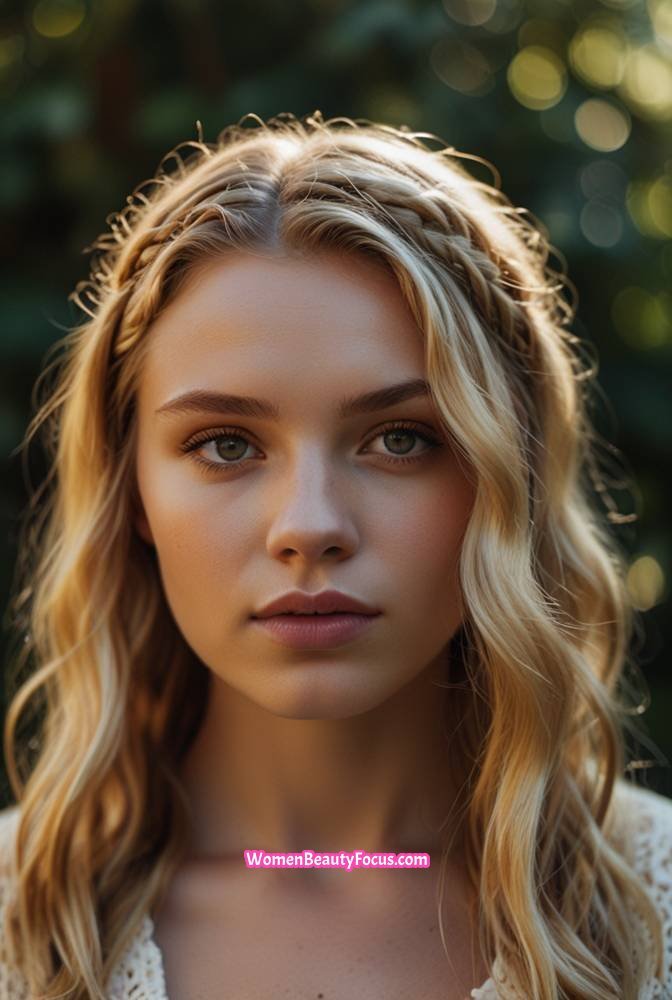 12. Braided Crown with Loose Waves