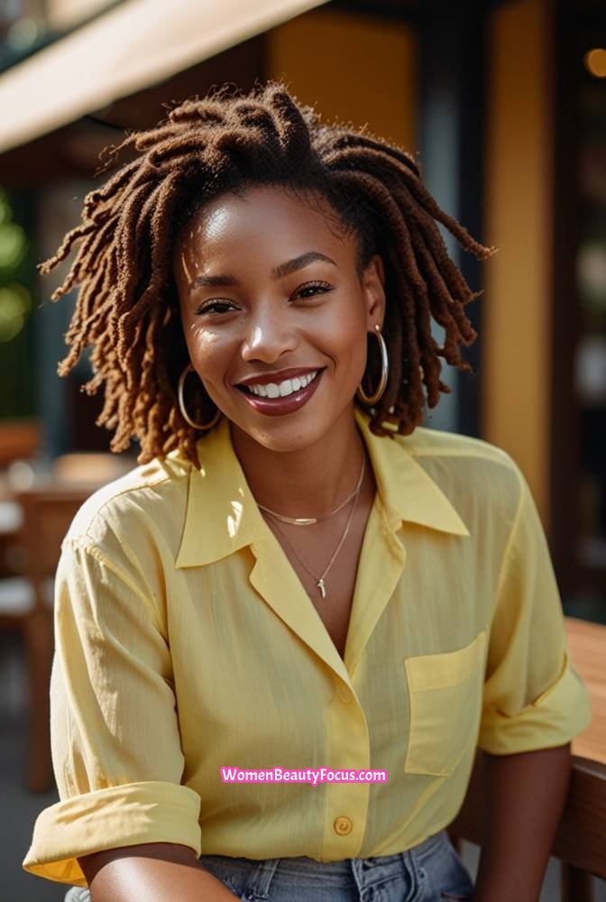 12. Short Curly Locs for a Playful Look