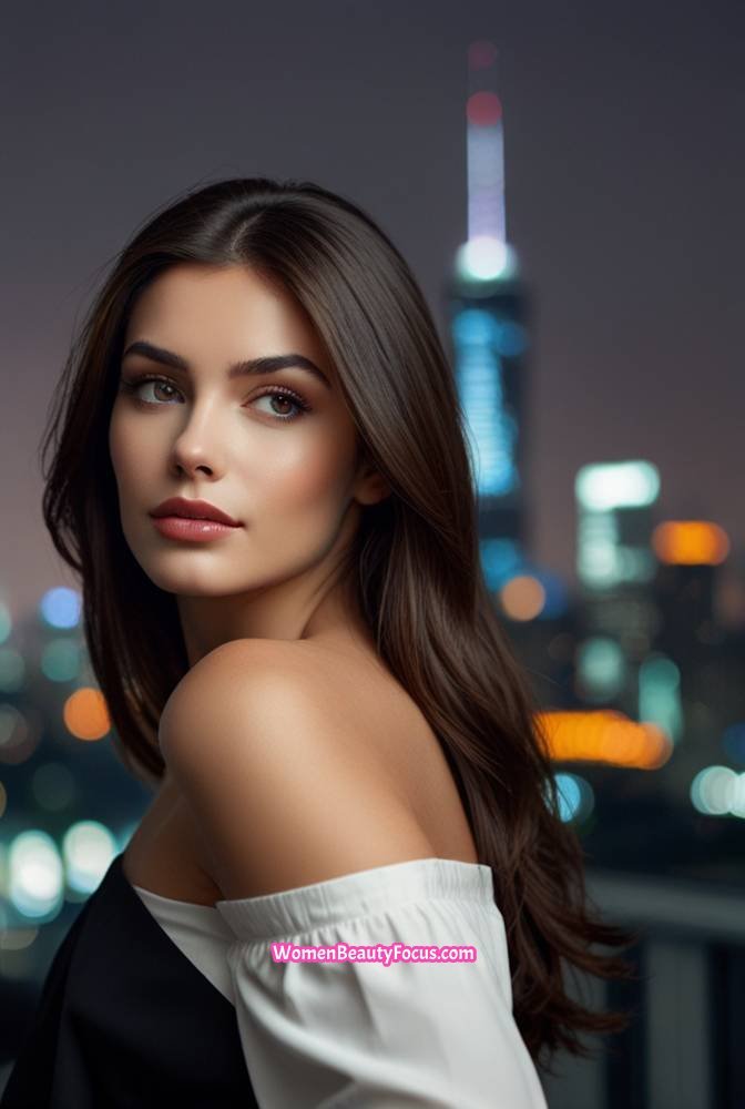 14. Sleek Straight Hair with a Deep Side Part