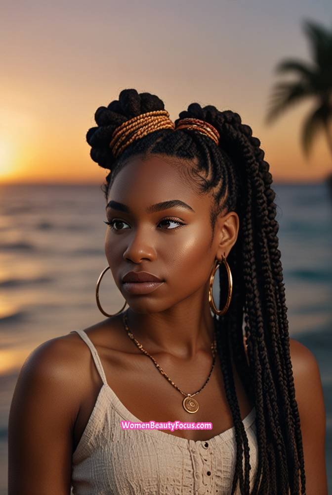 15. Half-Up, Half-Down Twists with Beads