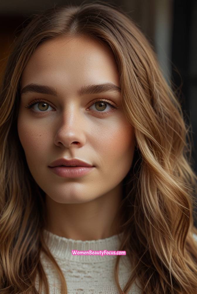 16. Golden Brown with a Soft Balayage Effect