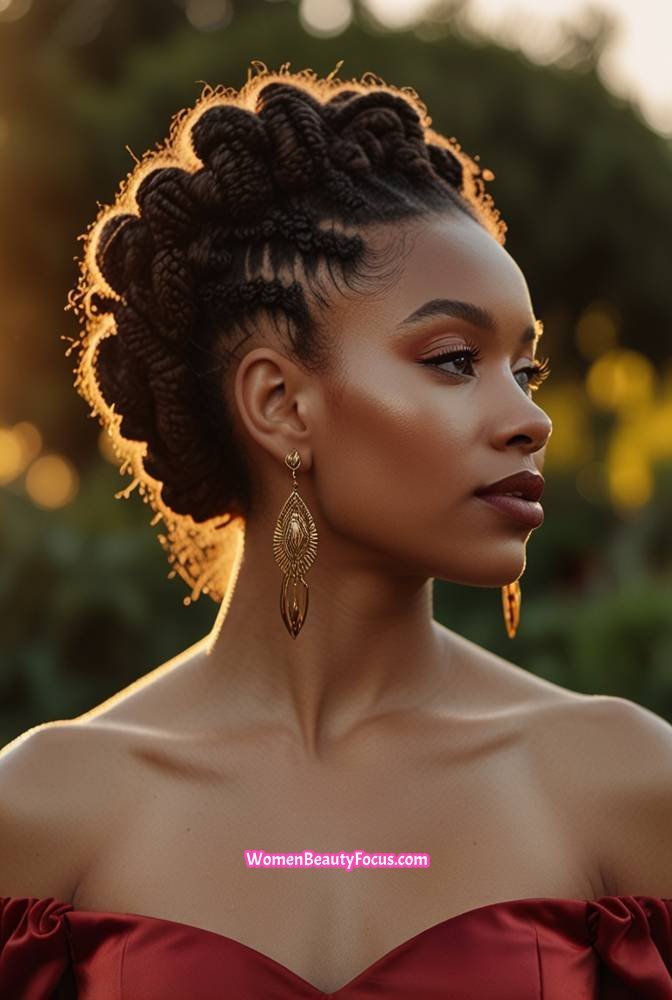 17. Intricate Loc Updo with Twists and Braids