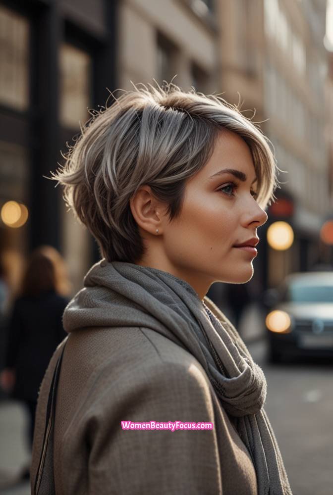 17. Pixie Bob in Grey with Layered Crown