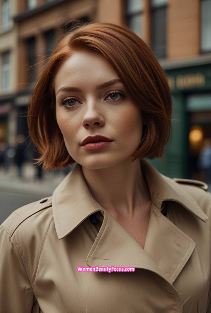 19. Short Angled Bob with Volume at the Crown