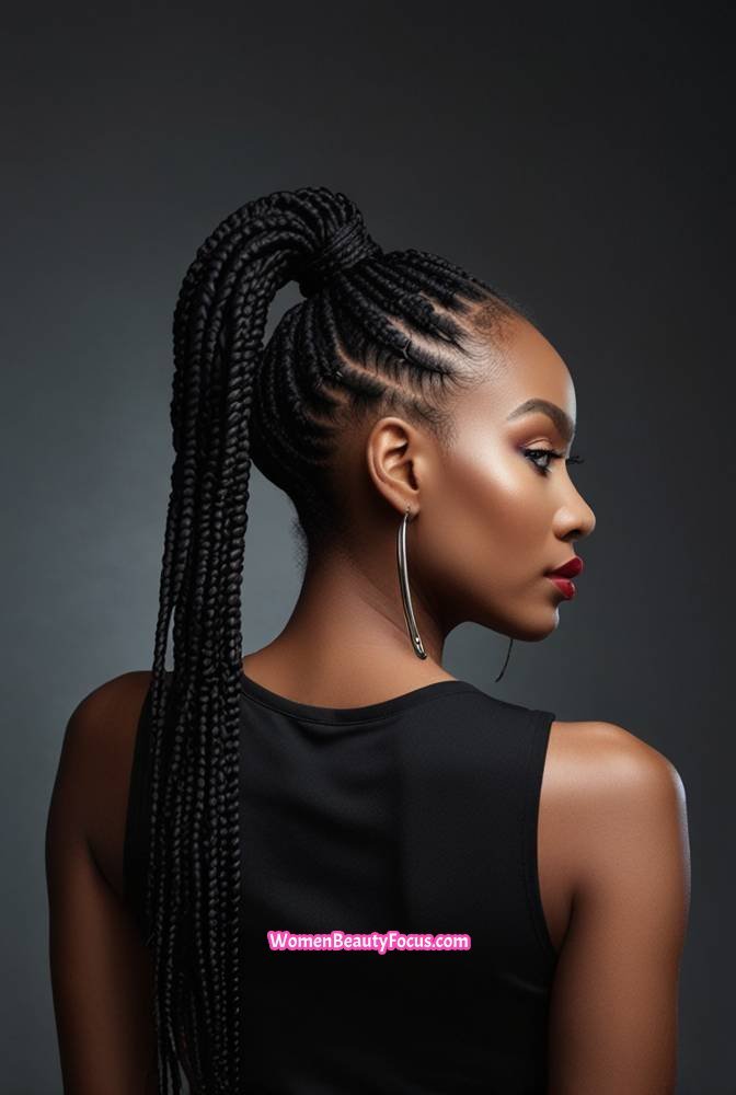 19. Sleek Loc Ponytail with Wrapped Base