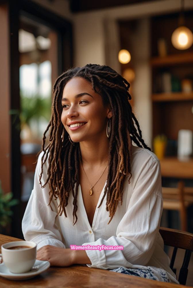2. Long Bohemian Locs with Curly Ends