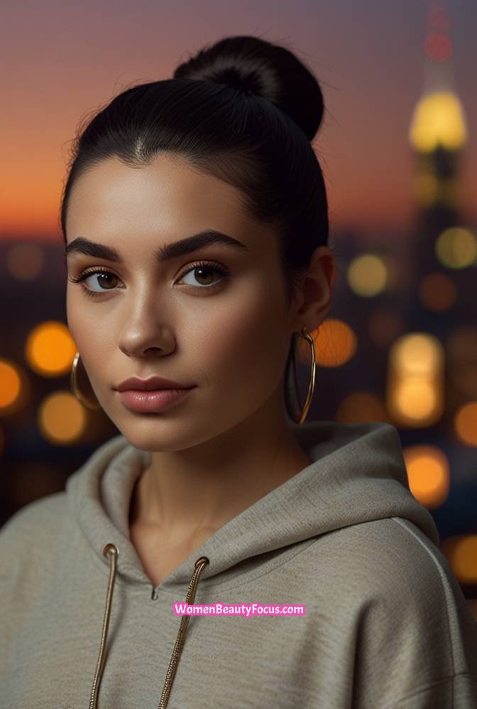 2. Sleek Low Bun with Middle Part