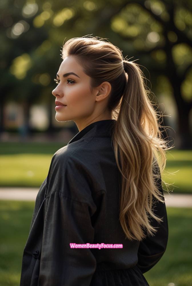 2. Voluminous High Ponytail with Soft Waves