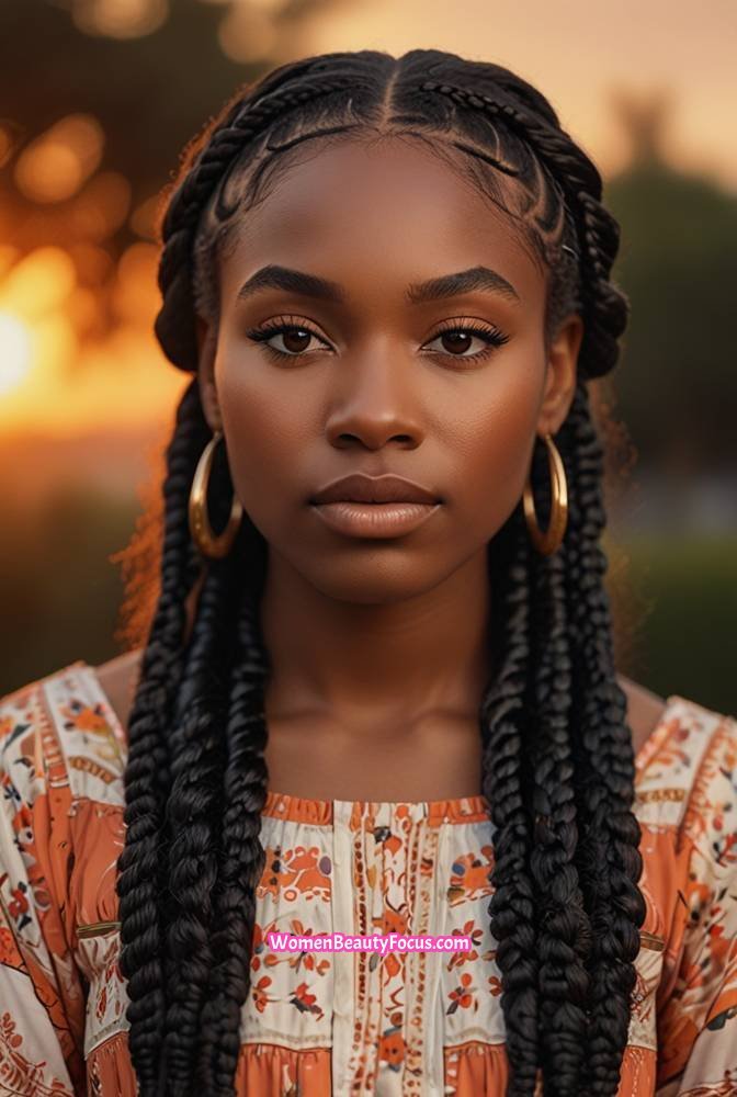 20. Braided Crown with Loose Curls