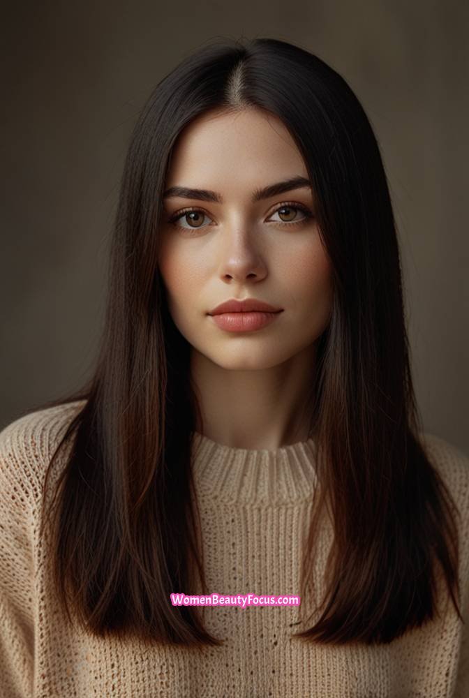 21. Black Hair with Auburn Red Face-Framing Highlights