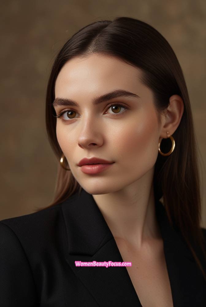 21. Straight Hair with Tucked-Behind-Ear Look