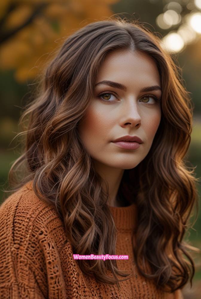 21. Warm Hazelnut Brown with Soft Copper Lowlights