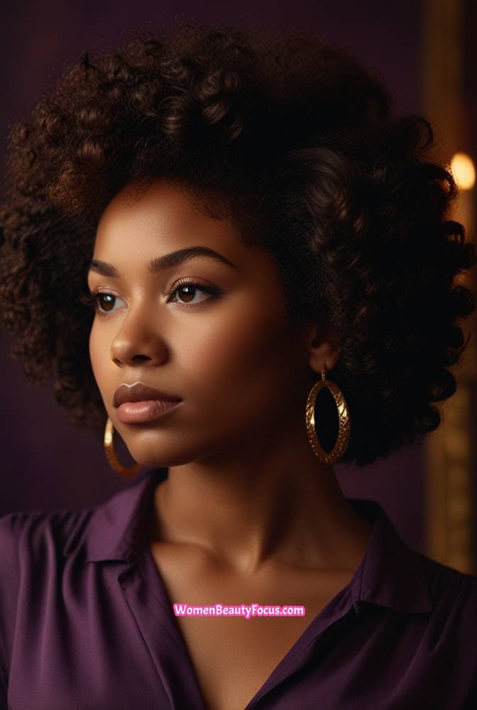 23. Afro with Hair Jewelry and Defined Coils