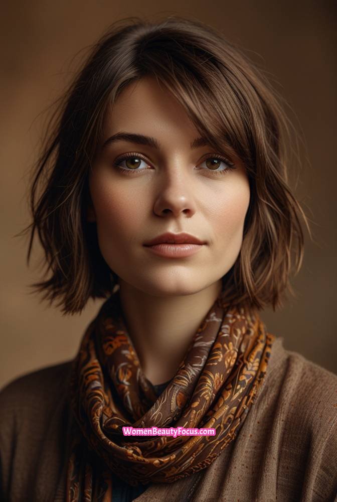 23. Short Razor Cut Bob with Wispy Ends