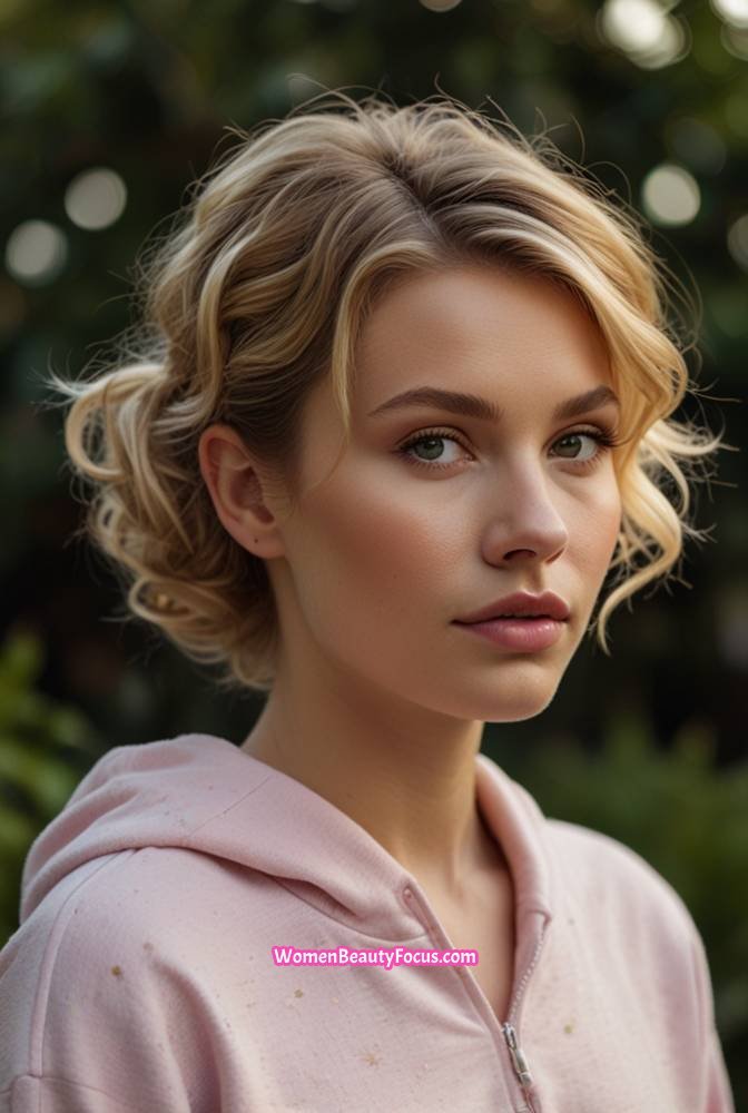 25. Soft Romantic Updo with Loose Strands
