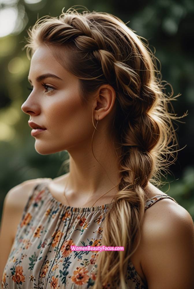3. Loose French Braid with Face-Framing Strands