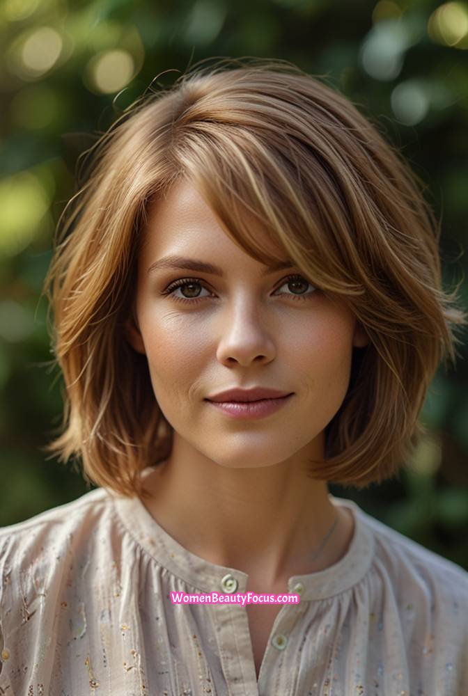 5. Layered Bob with Subtle Waves