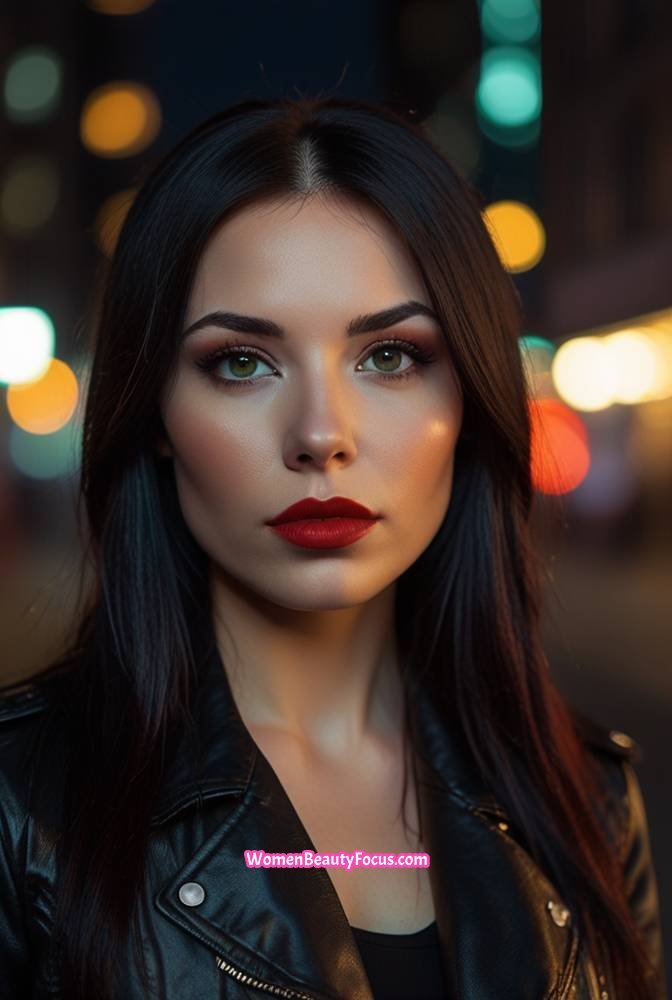 6. Black Hair with Fiery Red Money Pieces
