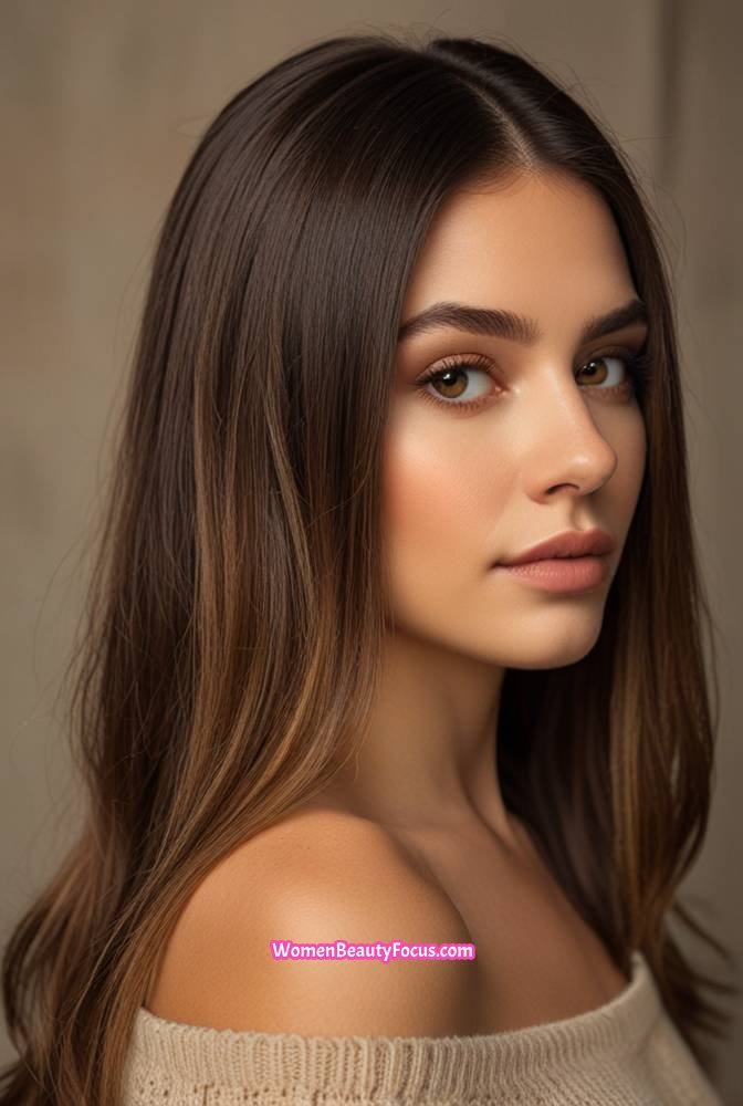 8. Long Straight Hair with Subtle Ombre