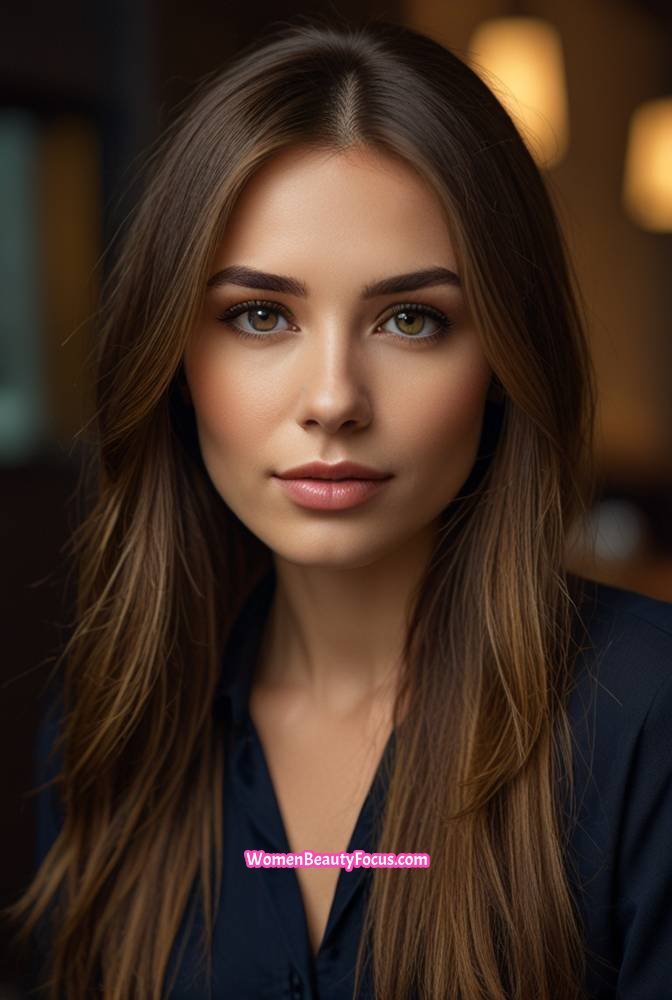 9. Dark Coffee Brown with Face-Framing Highlights