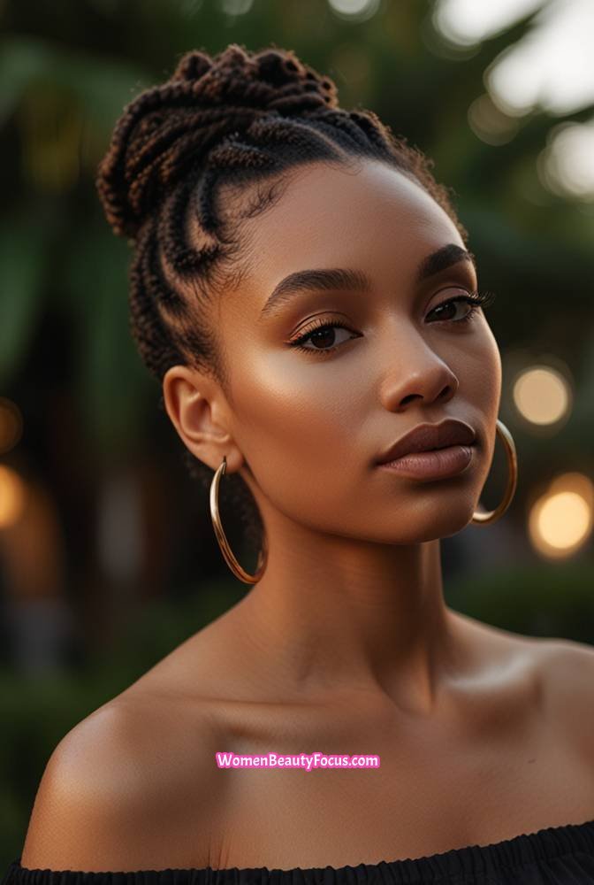 9. Jumbo Locs in a Top Knot Bun