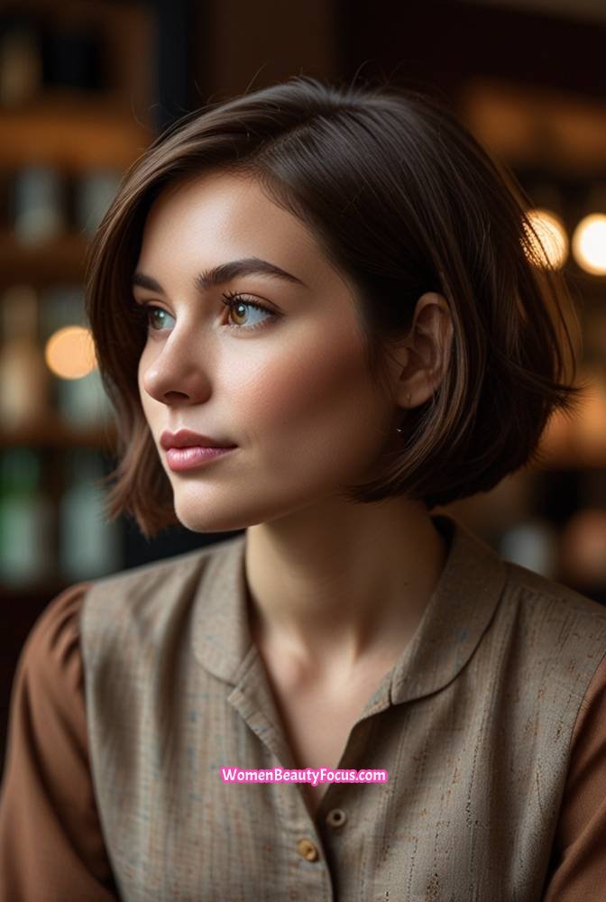 9. Soft Rounded Bob with a Side Part