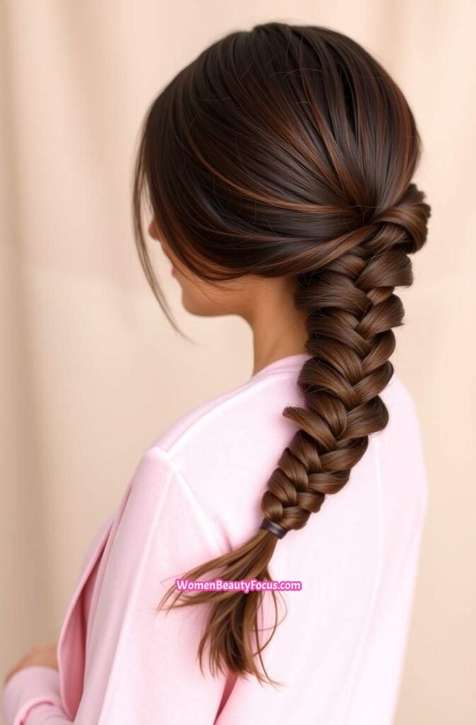 1. Elegant Fishtail Braid FrontStraight View