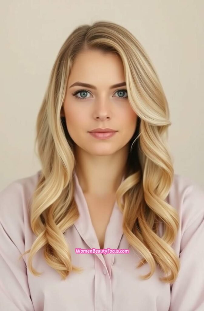 1. Elegant Side Part with Soft Waves Front View