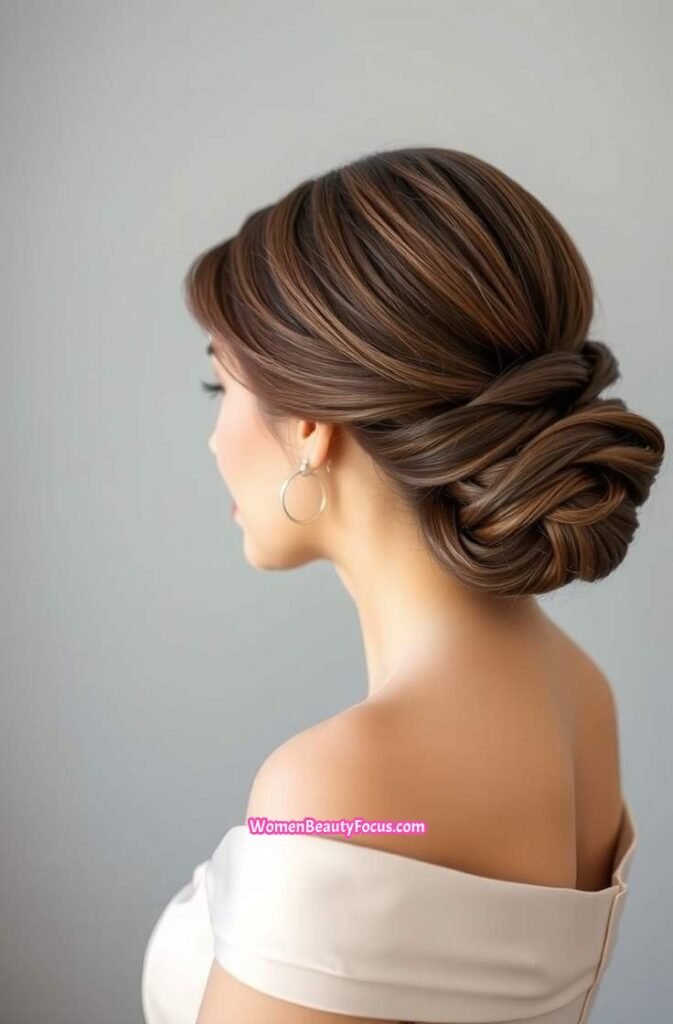 1. Elegant Twisted Bun Front View
